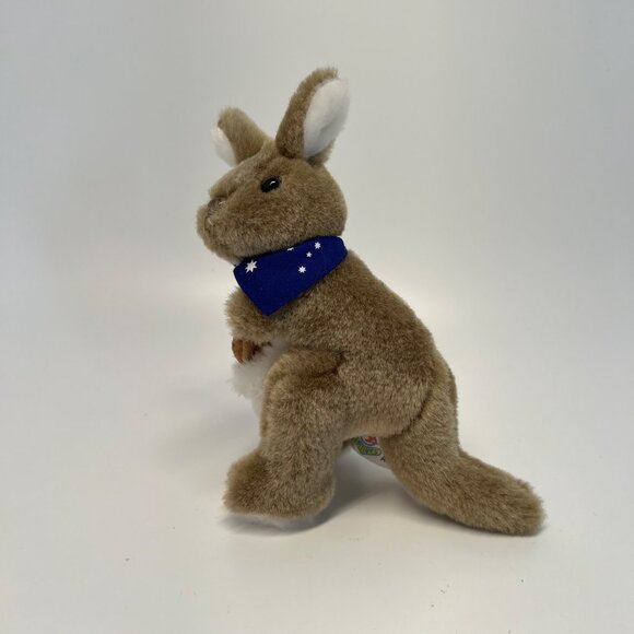 Natives Australian Made Brown Kangaroo & Joey 7" Plush Stuffed Animal - Picture 2 of 5